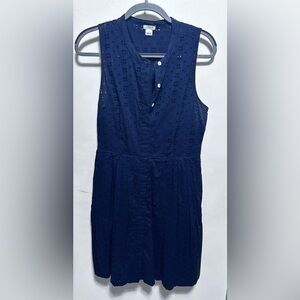 J. Crew Navy Blue Eyelet Dress | Size Medium